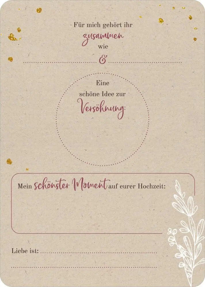 Bild: 4014489131045 | 50 Gästebuchkarten zur Hochzeit | Zum Eintragen, Aufheben und Erinnern