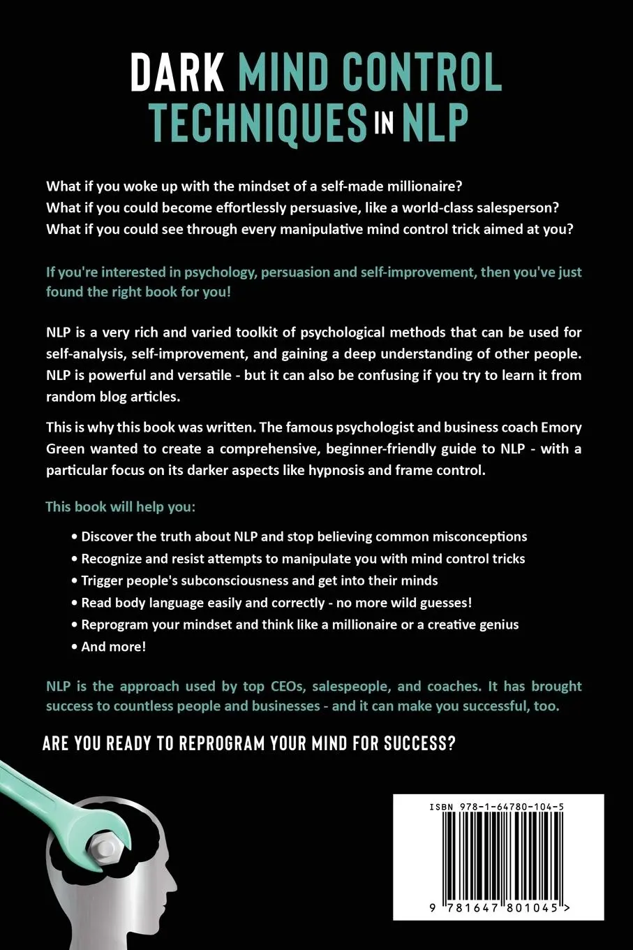 Rückseite: 9781647801045 | Dark Mind Control Techniques in NLP | Emory Green | Taschenbuch | 2020