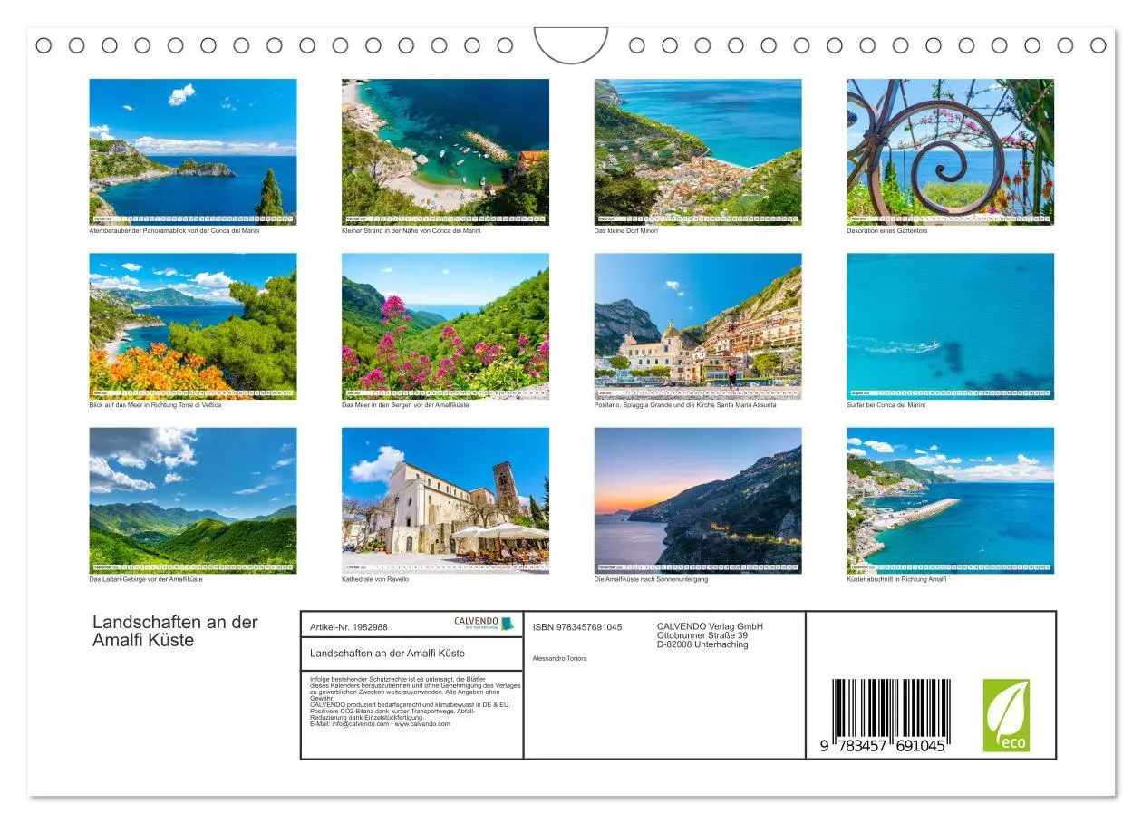 Bild: 9783457691045 | Landschaften an der Amalfi Küste (Wandkalender 2026 DIN A4 quer),...