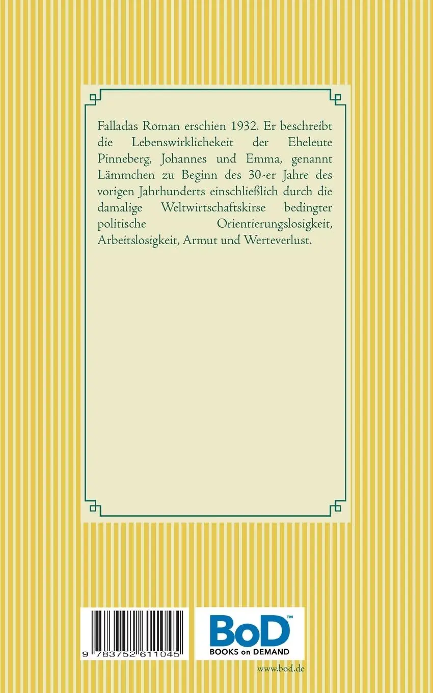 Rückseite: 9783752611045 | Kleiner Mann, was nun | Band 113 | Hans Fallada | Taschenbuch | 332 S.