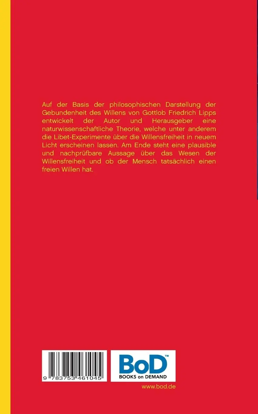 Rückseite: 9783753461045 | Gebundener Wille | Das Problem der Willensfreiheit | Lipps | Buch