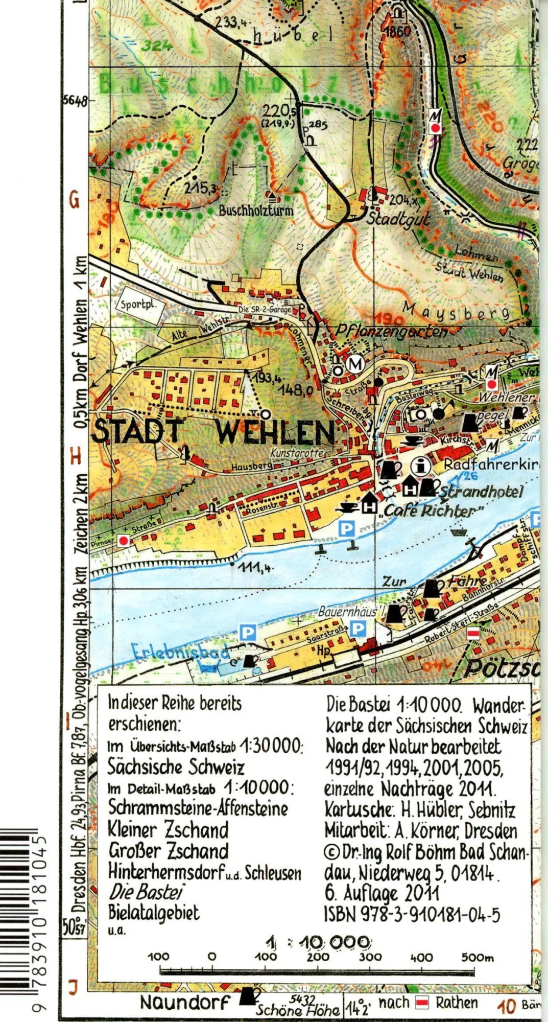 Bild: 9783910181045 | Die Bastei 1 : 10 000 | Rolf Böhm | (Land-)Karte | 1 S. | Deutsch
