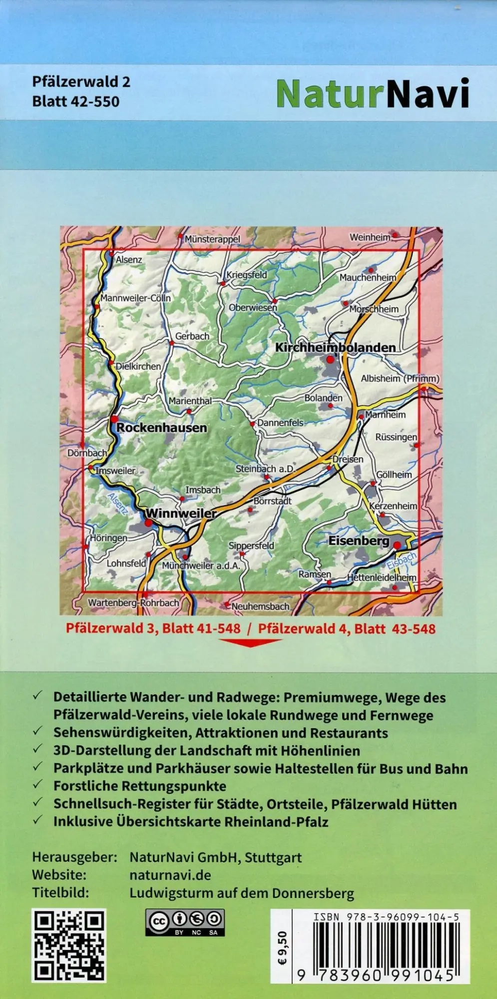 Bild: 9783960991045 | Pfälzerwald 2. Blatt 42-550, 1 : 25 000 | (Land-)Karte | 1 S. | 2019