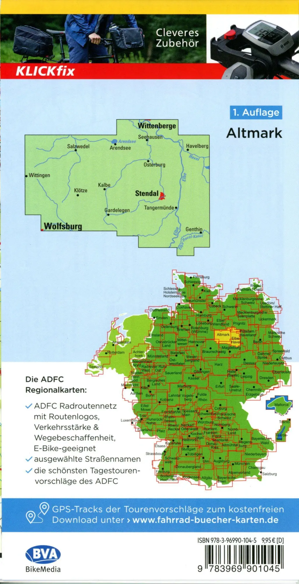 Bild: 9783969901045 | ADFC Regionalkarte Altmark, 1:75.000, mit Tagestourenvorschlägen,...