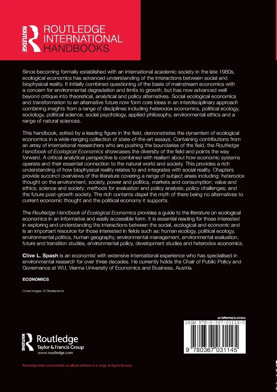 Rückseite: 9780367031145 | Routledge Handbook of Ecological Economics | Nature and Society | Buch