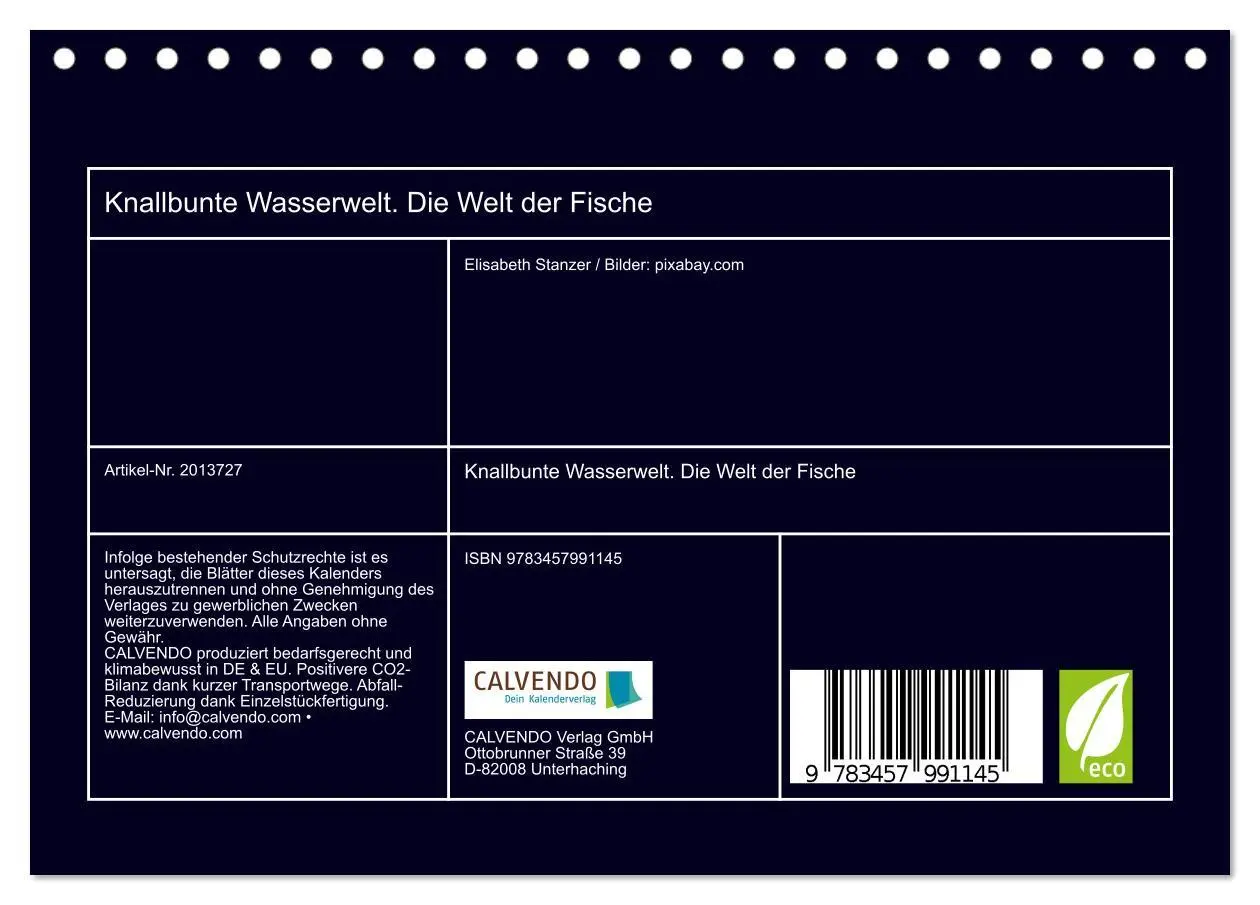 Bild: 9783457991145 | Knallbunte Wasserwelt. Die Welt der Fische (Tischkalender 2026 DIN...