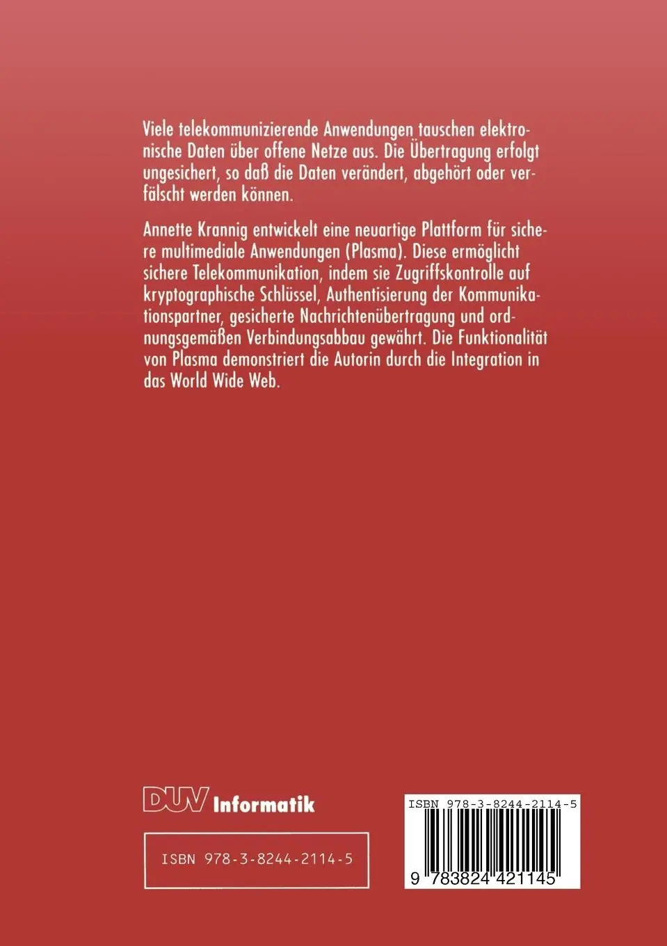 Rückseite: 9783824421145 | Sichere multimediale Telekommunikation | Annette Krannig | Taschenbuch