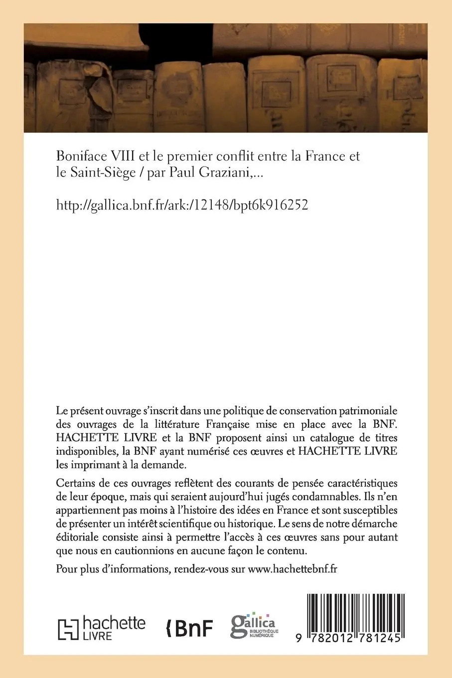Rückseite: 9782012781245 | Boniface VIII Et Le Premier Conflit Entre La France Et Le Saint-Siège