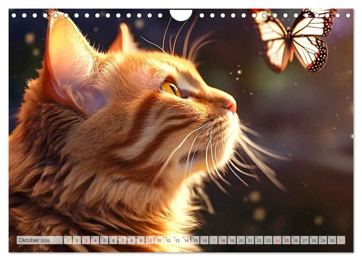 Bild: 9783457361245 | Die Katze und der Schmetterling (Wandkalender 2026 DIN A4 quer),...