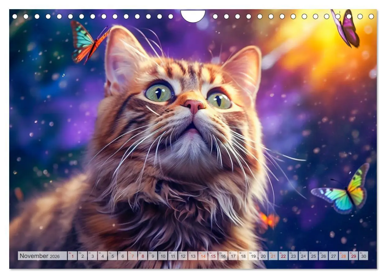Bild: 9783457361245 | Die Katze und der Schmetterling (Wandkalender 2026 DIN A4 quer),...