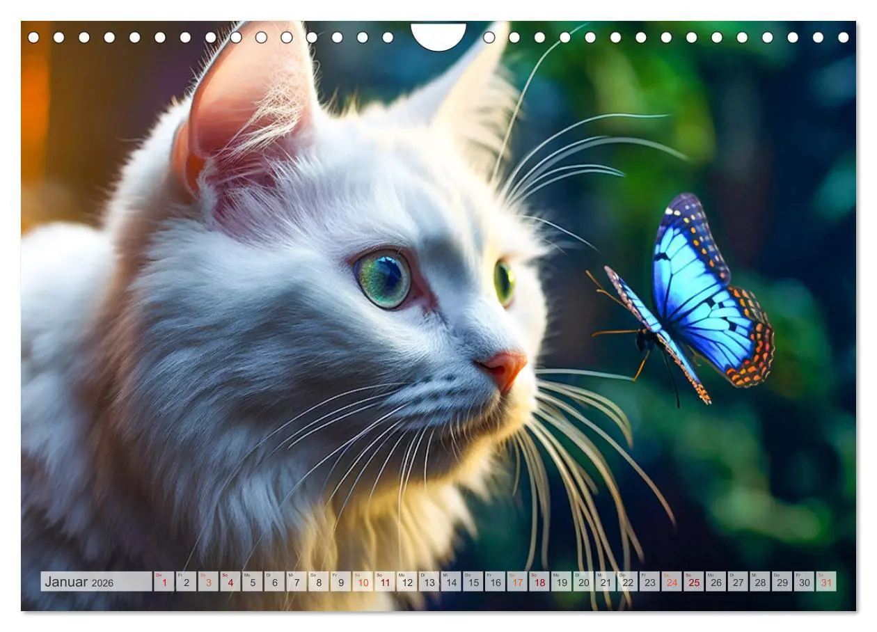 Bild: 9783457361245 | Die Katze und der Schmetterling (Wandkalender 2026 DIN A4 quer),...