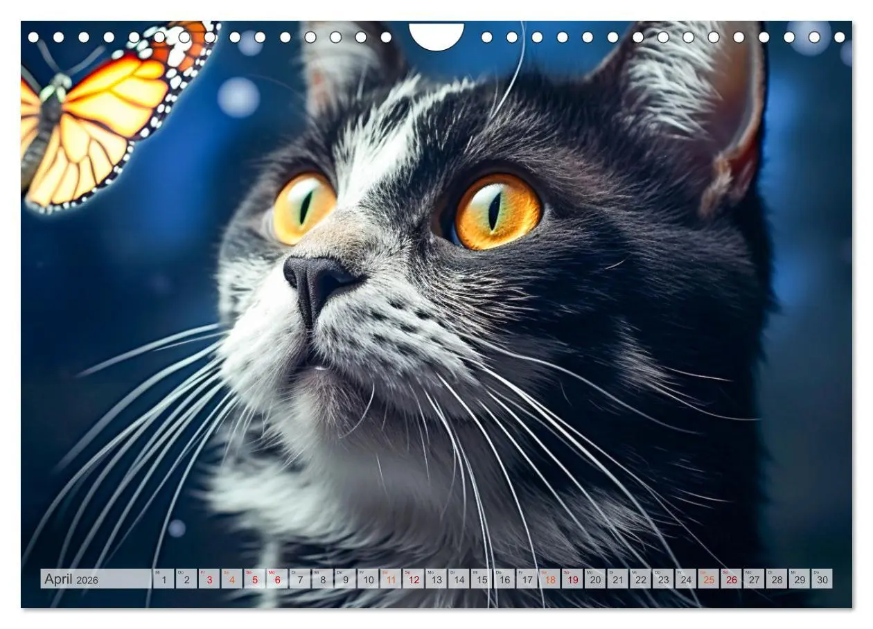 Bild: 9783457361245 | Die Katze und der Schmetterling (Wandkalender 2026 DIN A4 quer),...