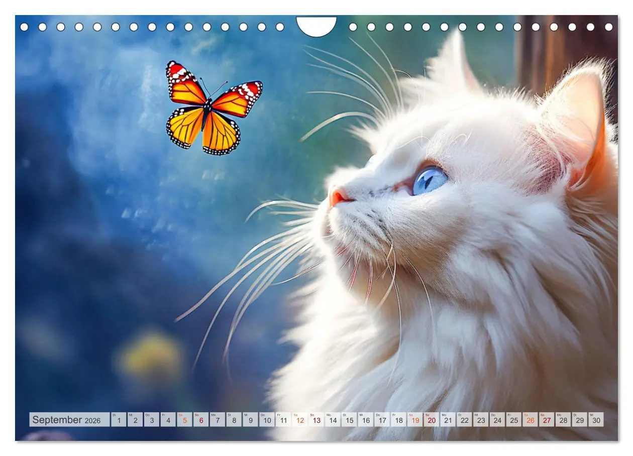 Bild: 9783457361245 | Die Katze und der Schmetterling (Wandkalender 2026 DIN A4 quer),...