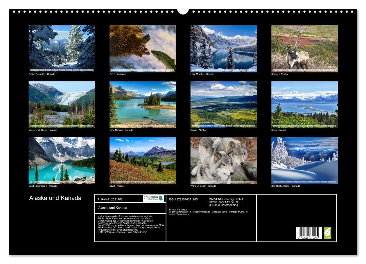 Bild: 9783516071245 | Alaska und Kanada (Wandkalender 2026 DIN A2 quer), CALVENDO...