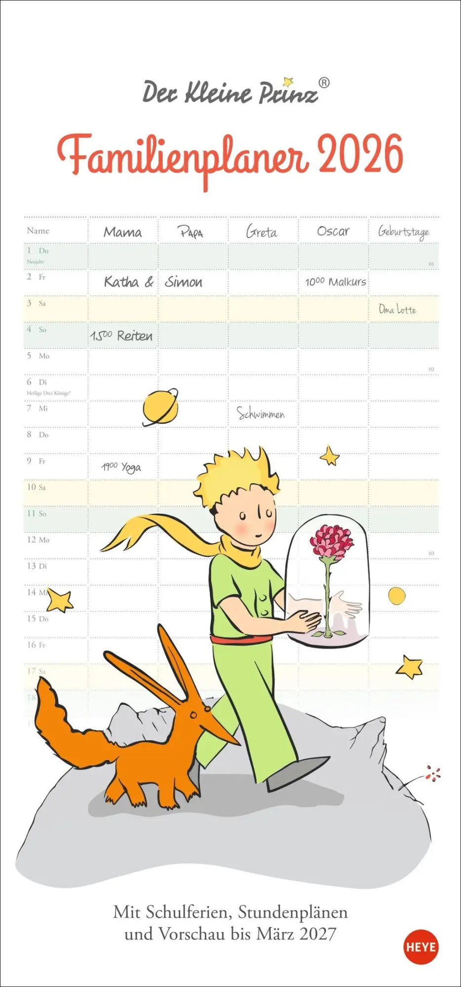 Cover: 9783756411245 | Der Kleine Prinz Familienplaner 2026 | Heye | Kalender | Spiralbindung