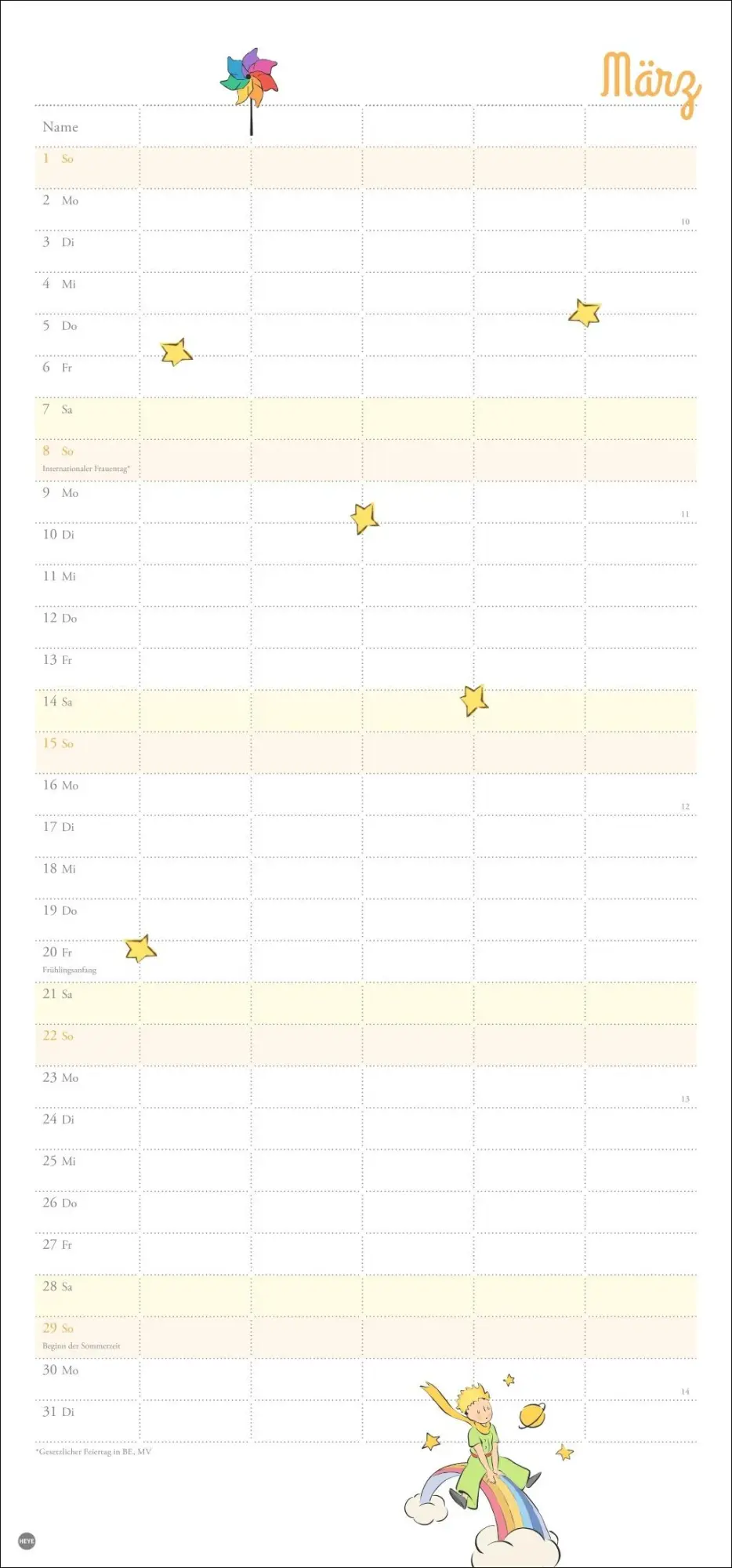 Bild: 9783756411245 | Der Kleine Prinz Familienplaner 2026 | Heye | Kalender | Spiralbindung