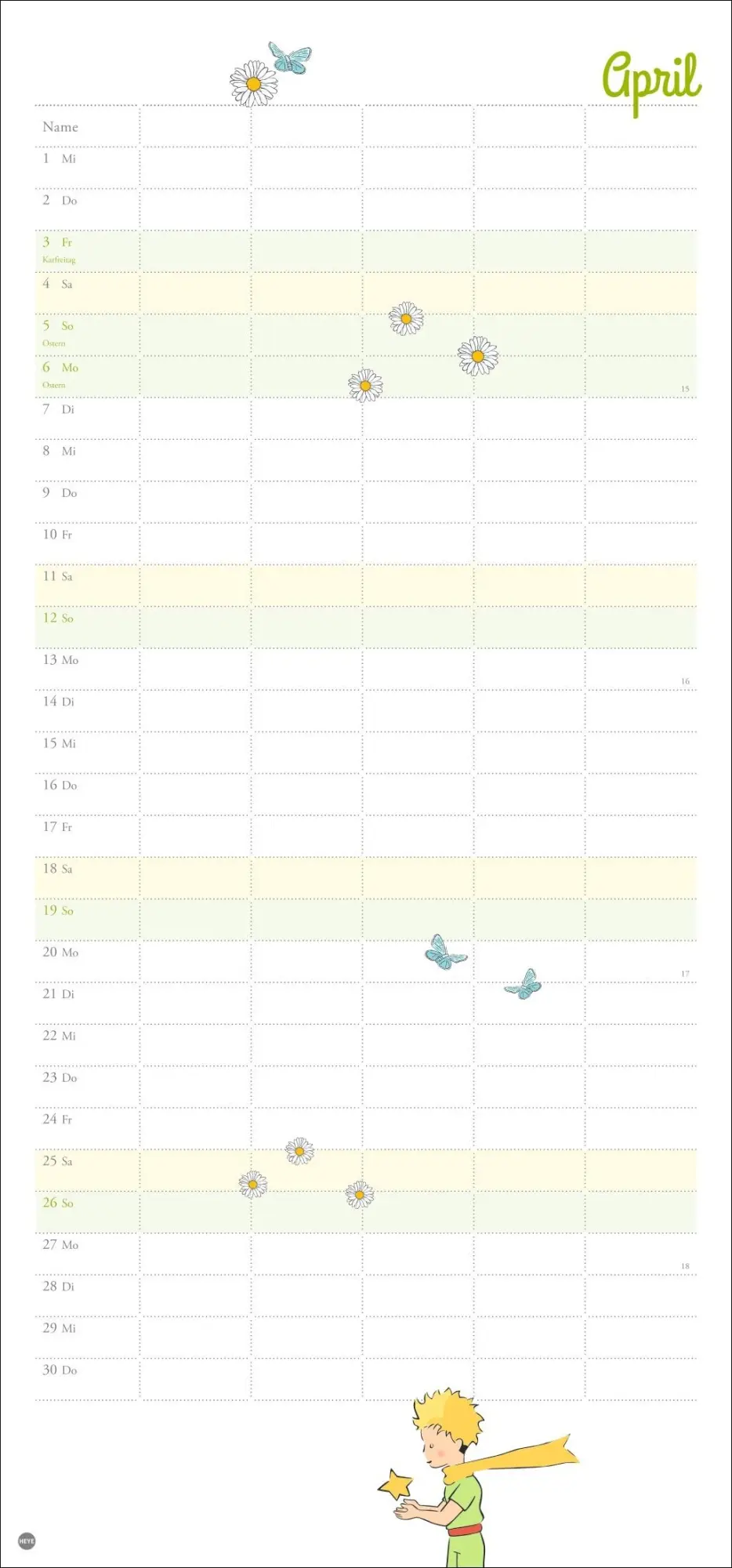 Bild: 9783756411245 | Der Kleine Prinz Familienplaner 2026 | Heye | Kalender | Spiralbindung