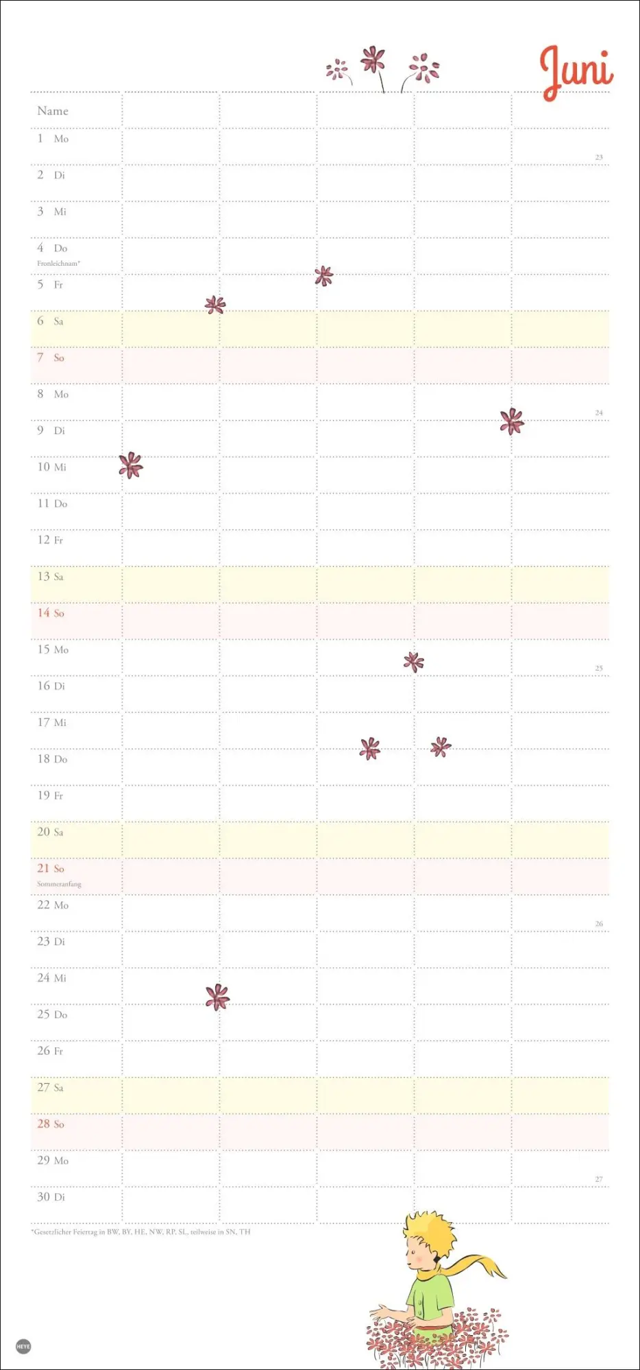 Bild: 9783756411245 | Der Kleine Prinz Familienplaner 2026 | Heye | Kalender | Spiralbindung