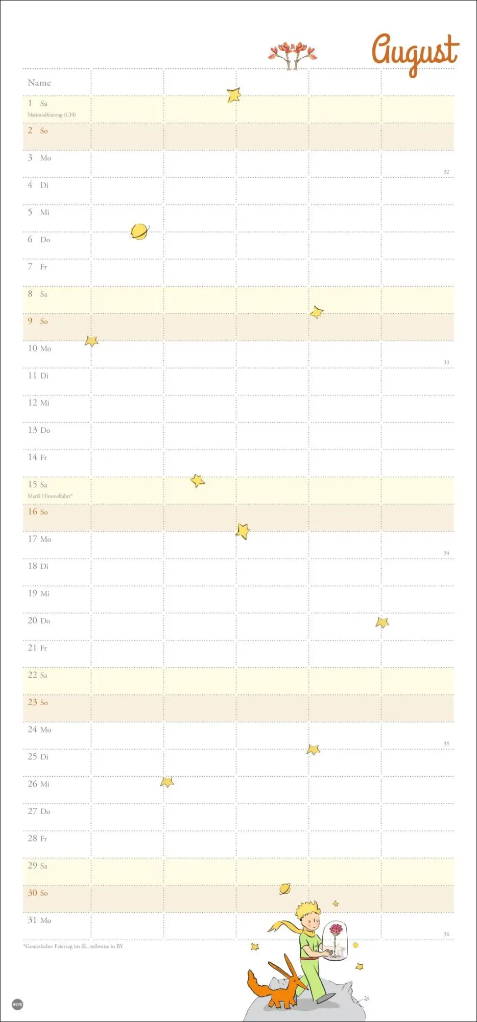Bild: 9783756411245 | Der Kleine Prinz Familienplaner 2026 | Heye | Kalender | Spiralbindung