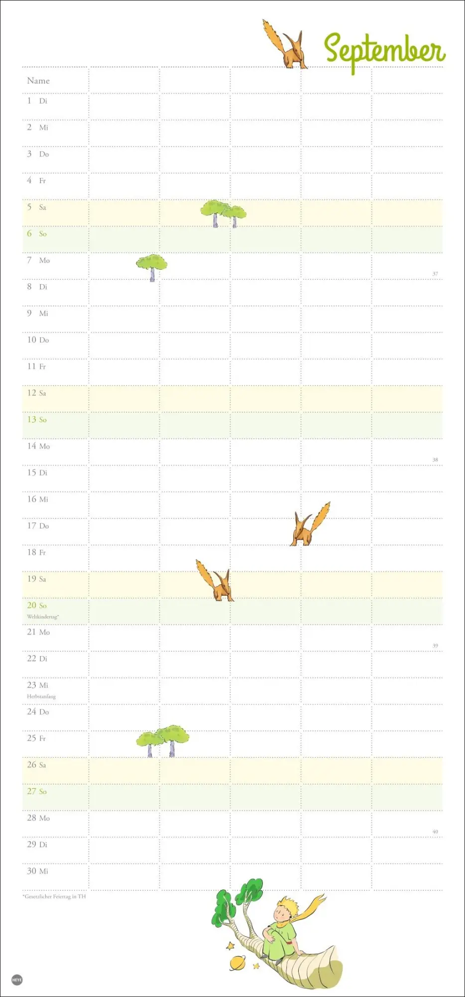 Bild: 9783756411245 | Der Kleine Prinz Familienplaner 2026 | Heye | Kalender | Spiralbindung