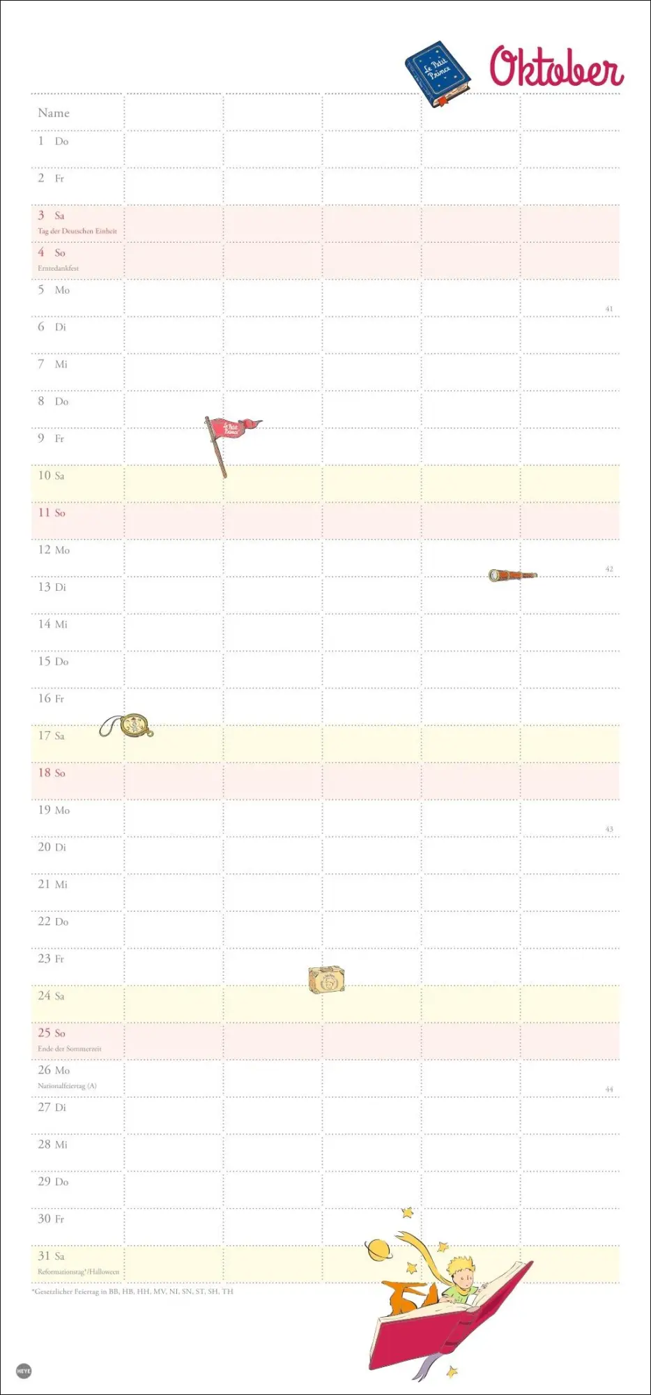 Bild: 9783756411245 | Der Kleine Prinz Familienplaner 2026 | Heye | Kalender | Spiralbindung