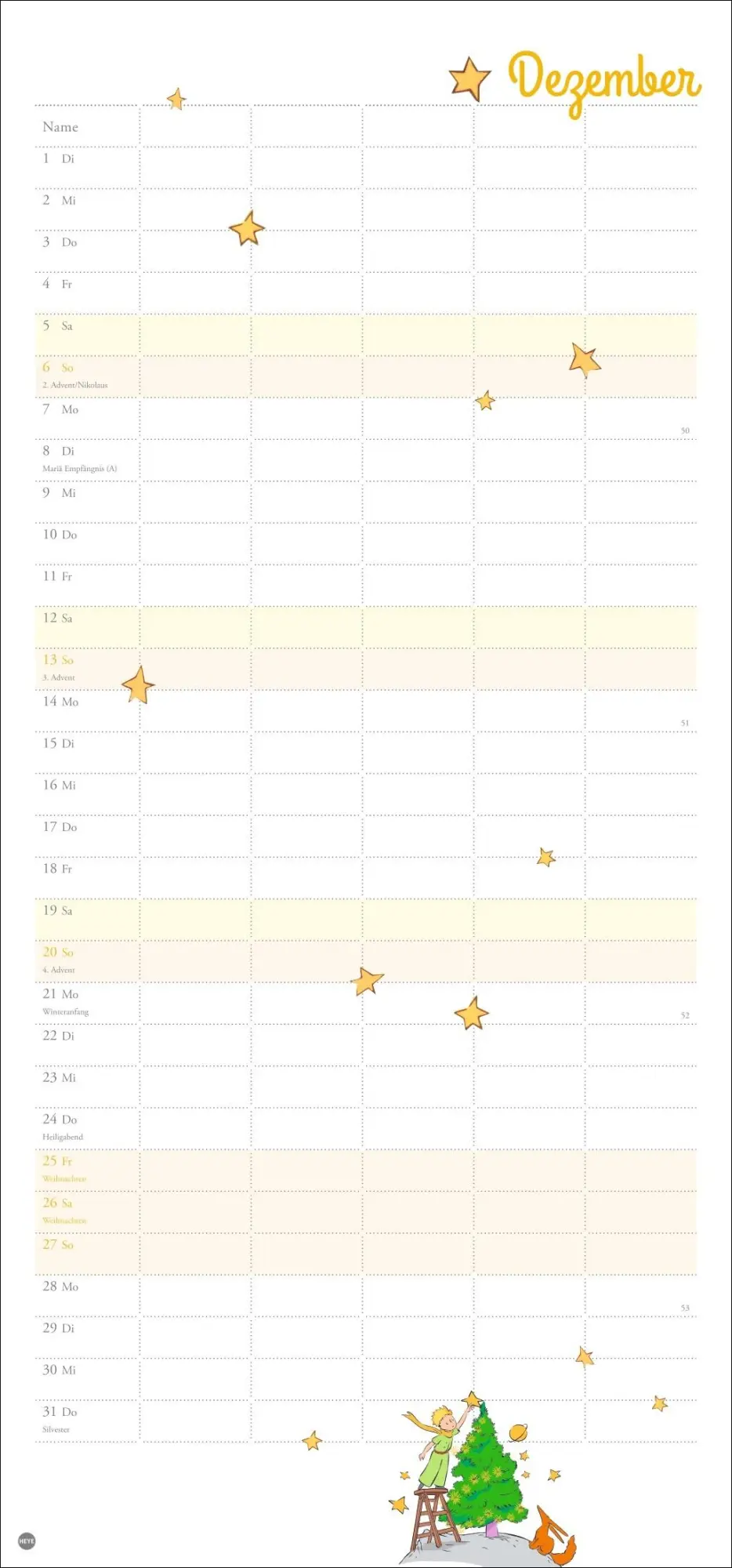 Bild: 9783756411245 | Der Kleine Prinz Familienplaner 2026 | Heye | Kalender | Spiralbindung