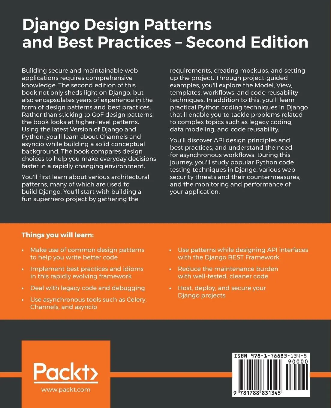 Rückseite: 9781788831345 | Django Design Patterns and Best Practices - Second Edition | Ravindran