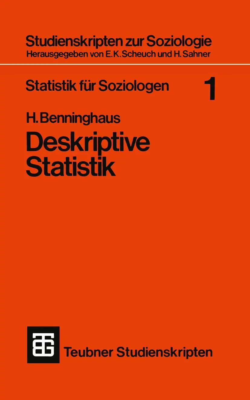 Cover: 9783519101345 | Statistik für Soziologen 1 | Deskriptive Statistik | Hans Benninghaus