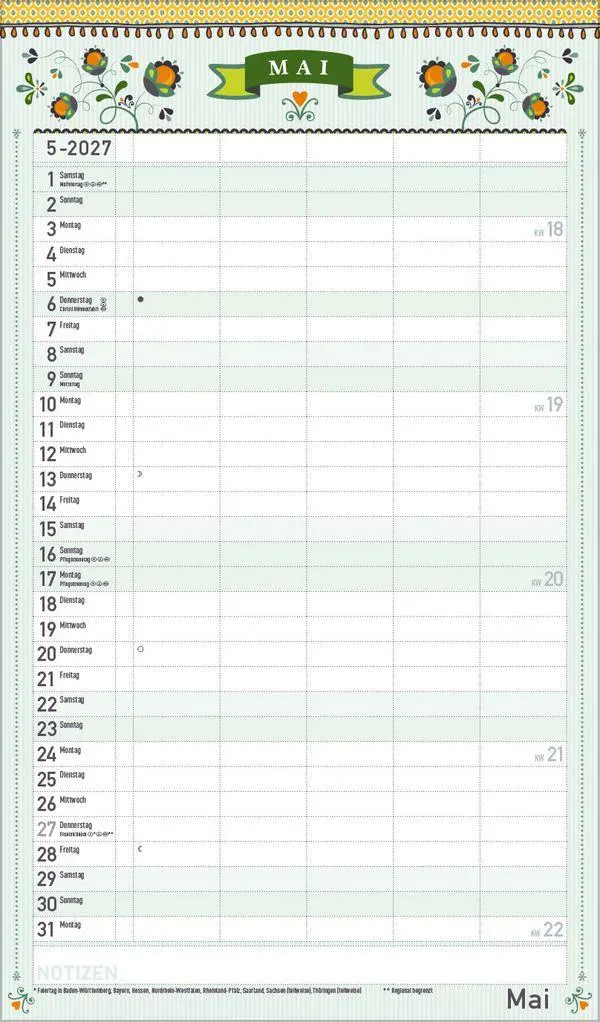 Bild: 9783819301445 | Familienplaner Vintage 2027 | Verlag Korsch | Kalender | 14 S. | 2027