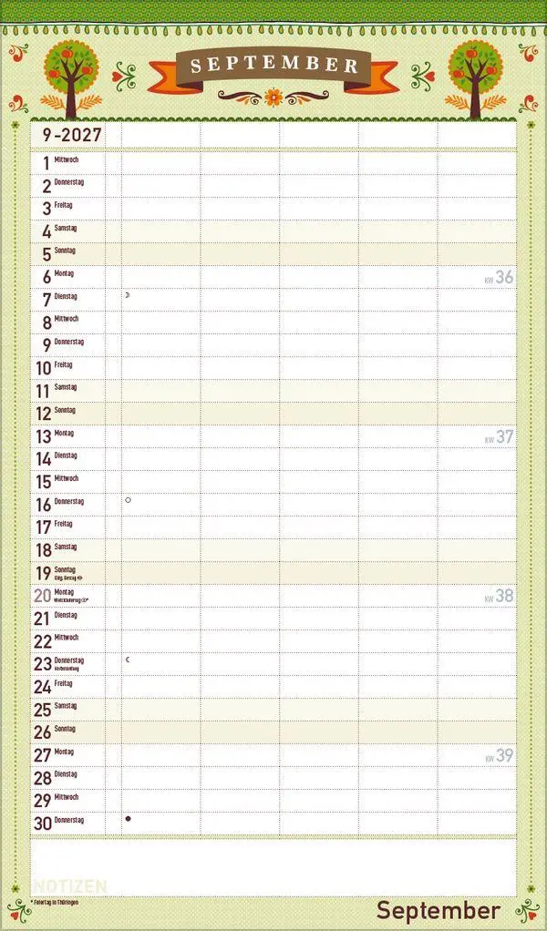 Bild: 9783819301445 | Familienplaner Vintage 2027 | Verlag Korsch | Kalender | 14 S. | 2027