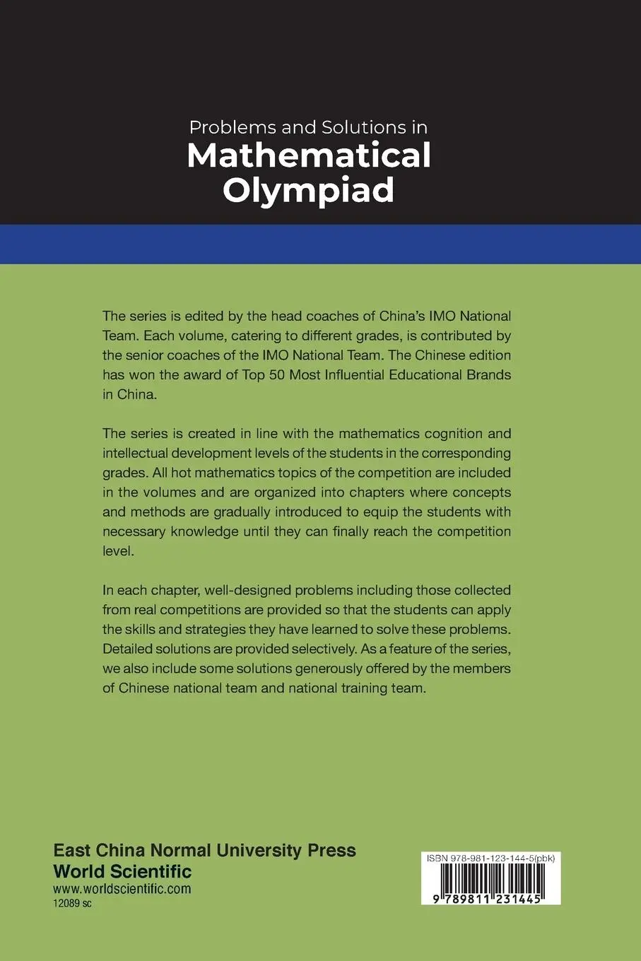 Rückseite: 9789811231445 | PROB &amp; SOL MATH OLYMPIAD (HS 3) | Fangfang Lang Yichao Ye Hong-Bing Yu