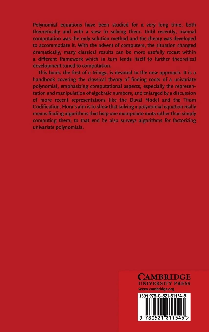 Rückseite: 9780521811545 | Solving Polynomial Equation Systems I | Teo Mora | Buch | Englisch