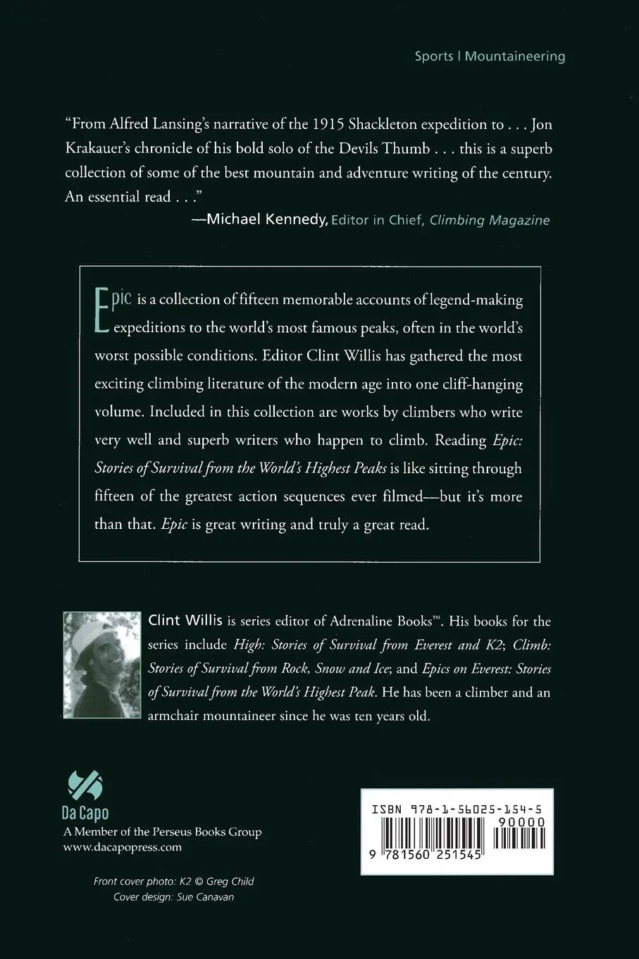 Rückseite: 9781560251545 | Epic | Stories of Survival from the World's Highest Peaks | Willis