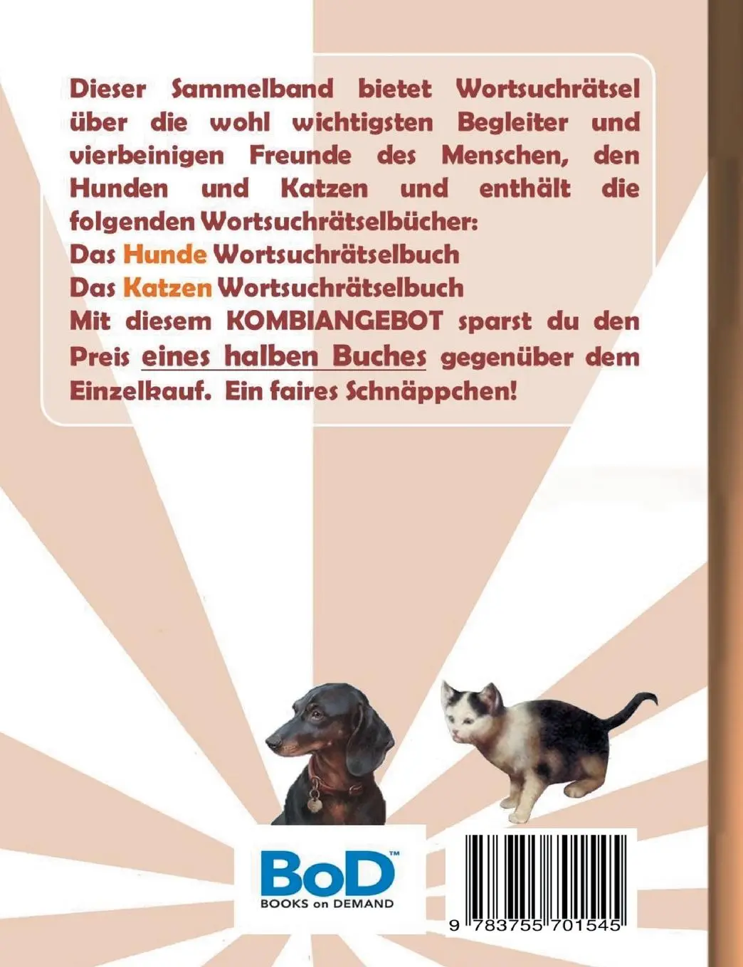 Rückseite: 9783755701545 | WORTSUCHRÄTSEL 2 in 1 SAMMELBAND HUNDE und KATZEN | Brian Gagg | Buch
