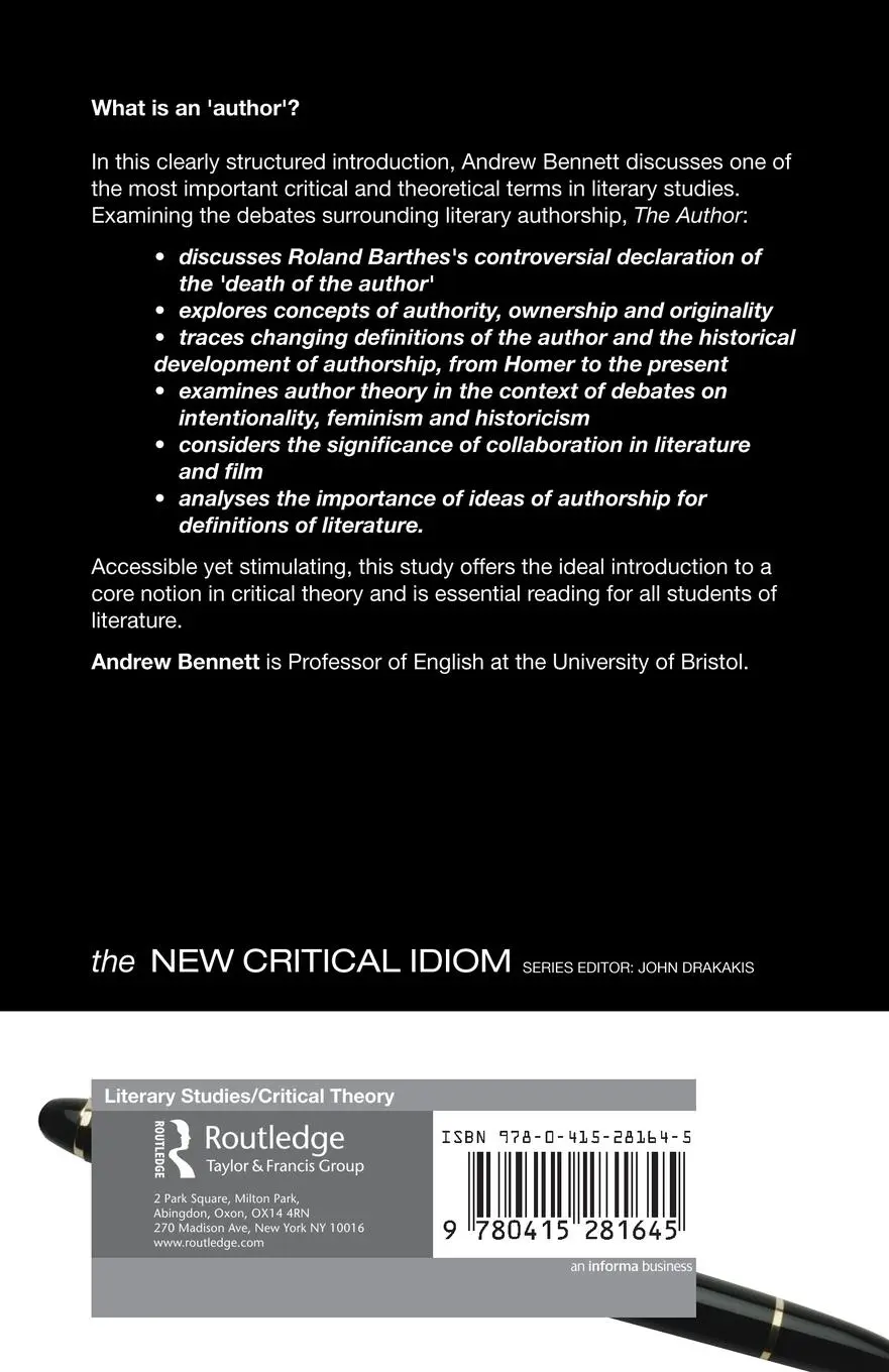 Rückseite: 9780415281645 | The Author | Andrew Bennett | Taschenbuch | Einband - flex.(Paperback)