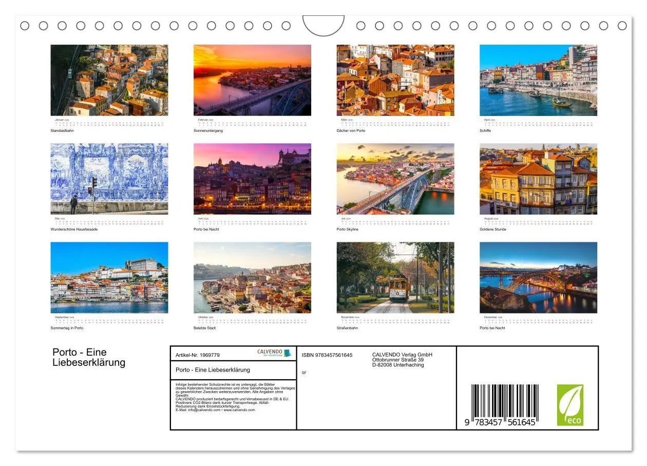 Bild: 9783457561645 | Porto - Eine Liebeserklärung (Wandkalender 2026 DIN A4 quer),...