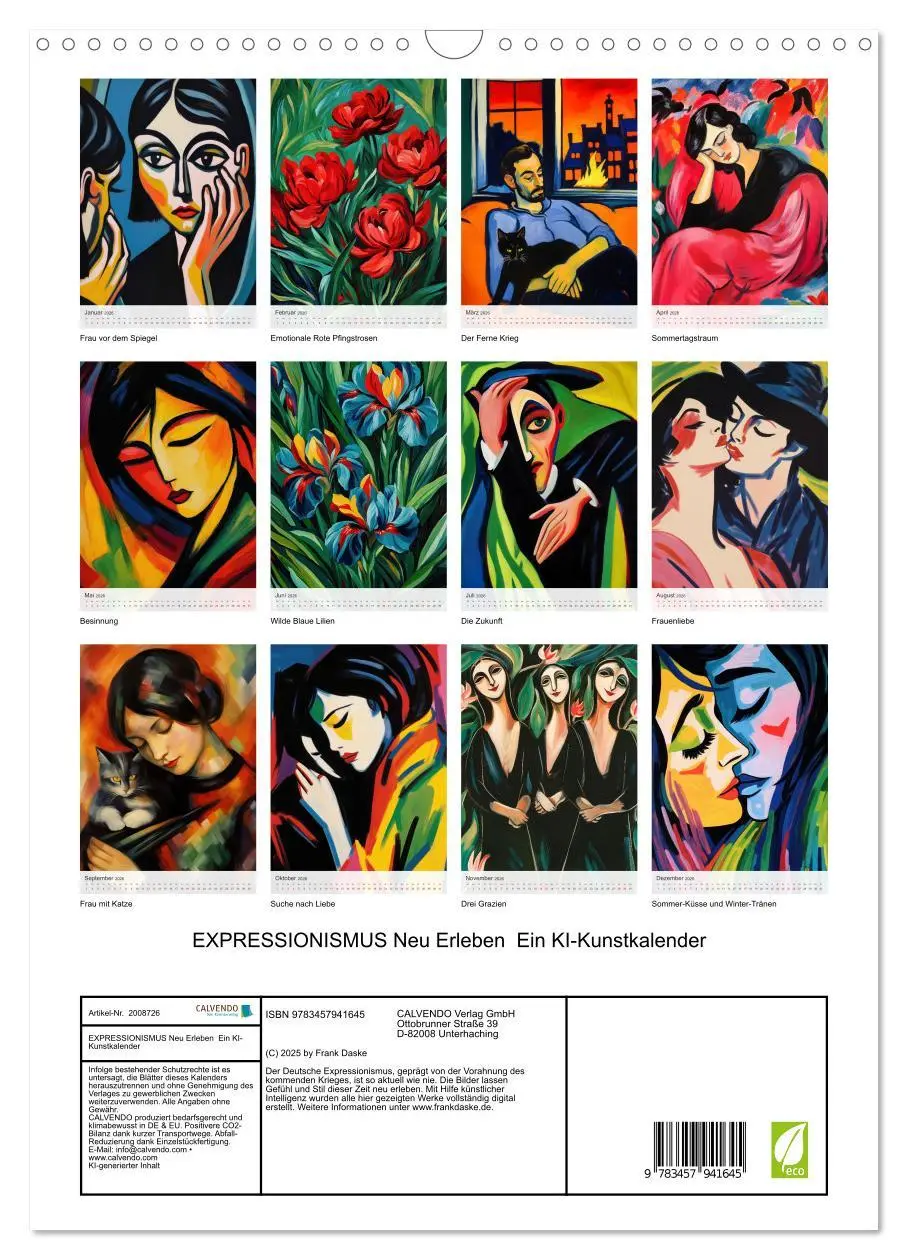 Bild: 9783457941645 | EXPRESSIONISMUS Neu Erleben Ein KI-Kunstkalender (Wandkalender 2026...