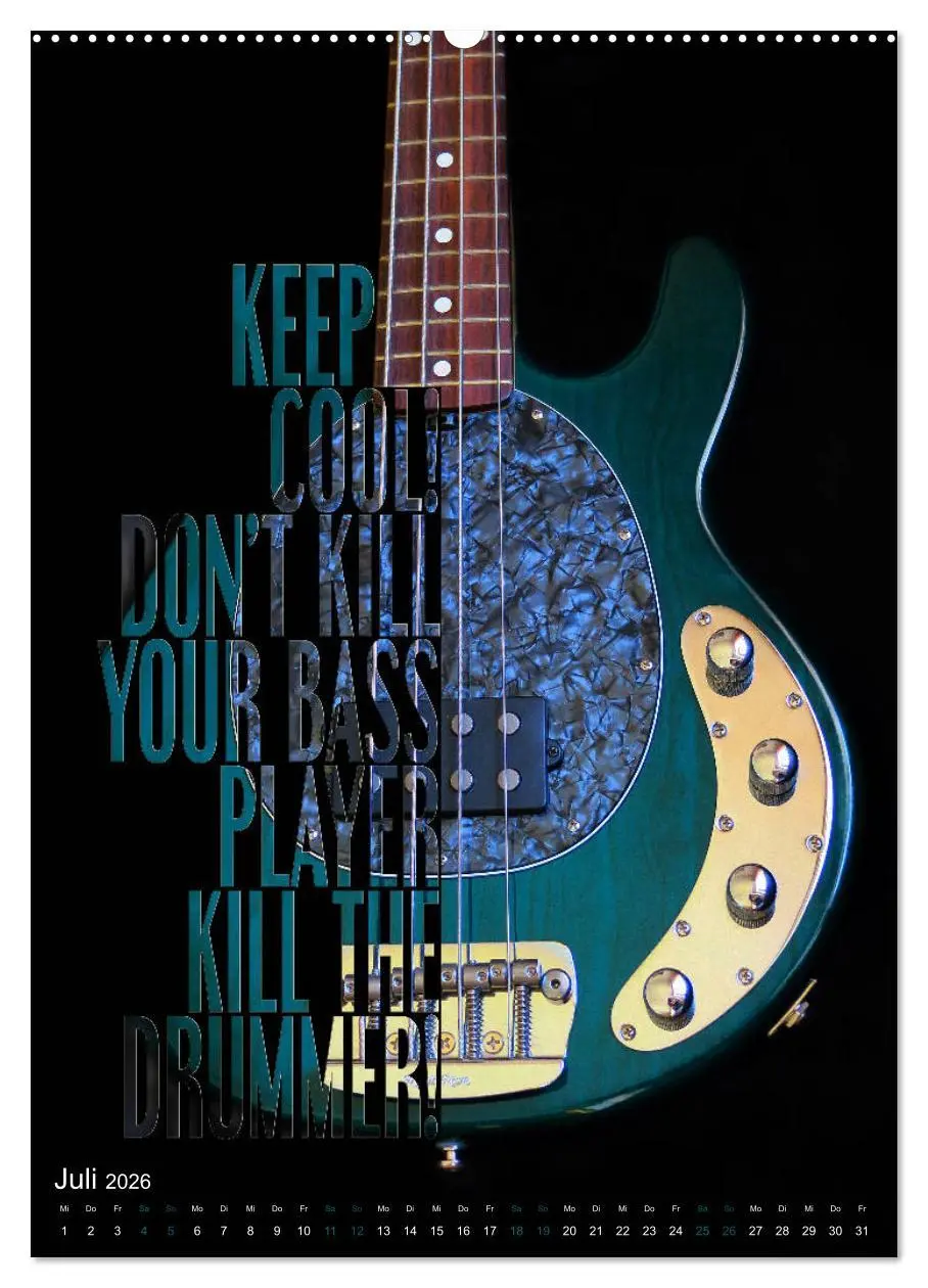 Bild: 9783516411645 | Rockgitarren Textposter (Wandkalender 2026 DIN A2 hoch), CALVENDO...