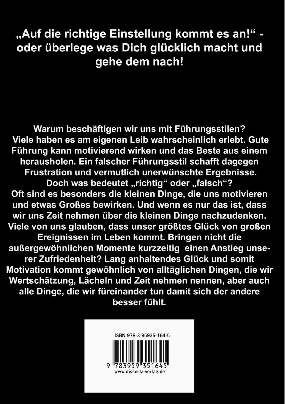 Rückseite: 9783959351645 | Führungsstile im Vergleich. Kritische Betrachtung der Auswirkungen...