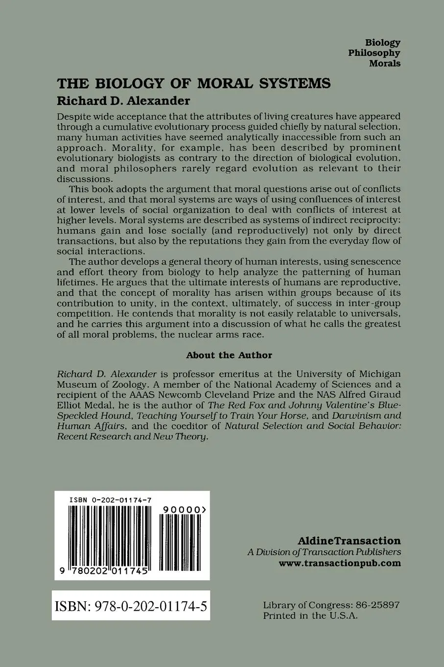 Rückseite: 9780202011745 | The Biology of Moral Systems | Richard Alexander | Taschenbuch | 1987