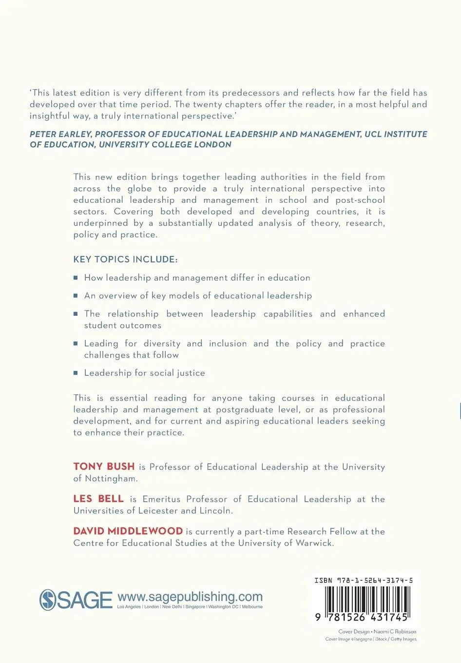 Rückseite: 9781526431745 | Principles of Educational Leadership &amp; Management | Tony Bush (u. a.)