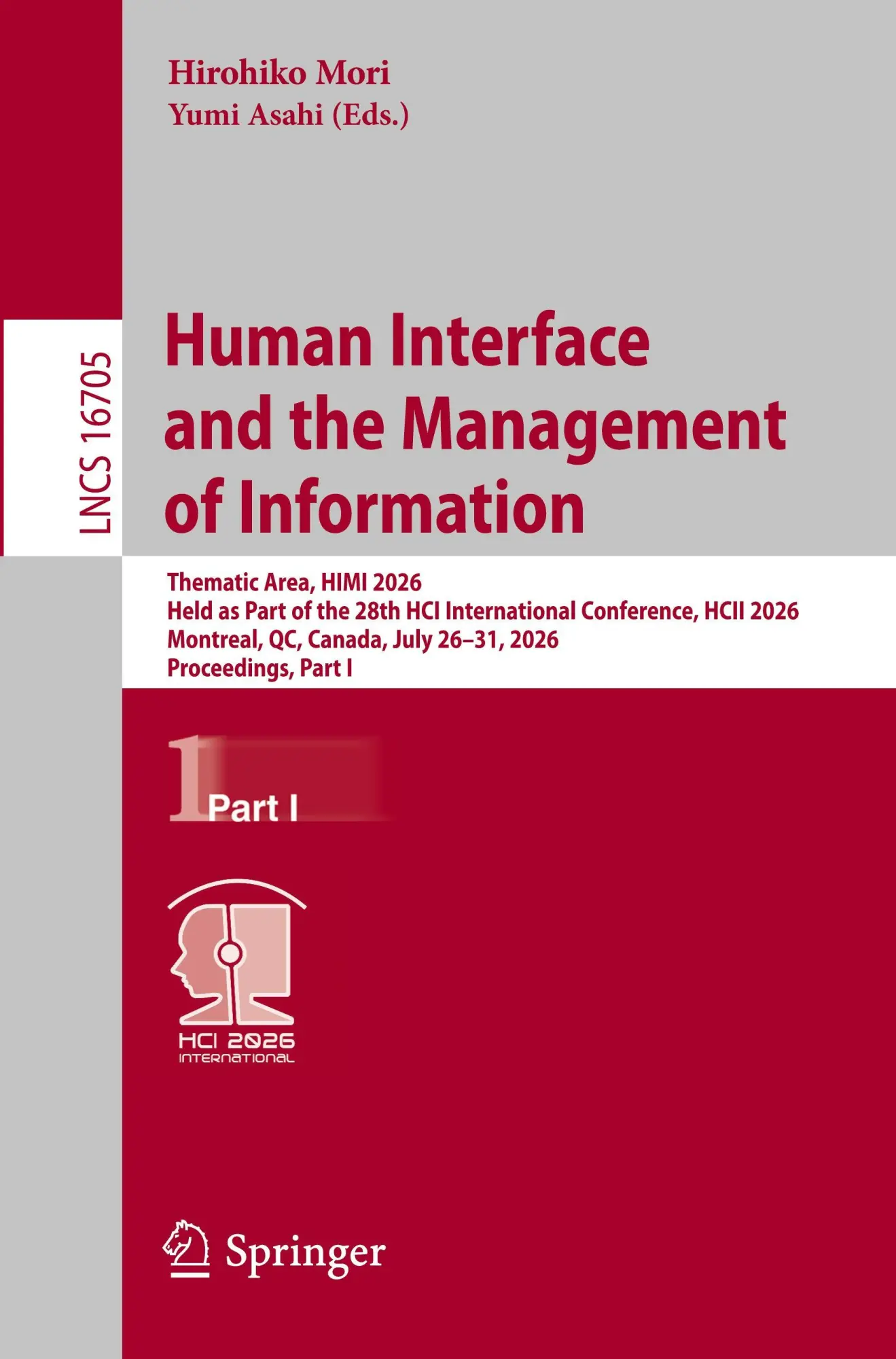 Cover: 9783032291745 | Human Interface and the Management of Information | Mori (u. a.)