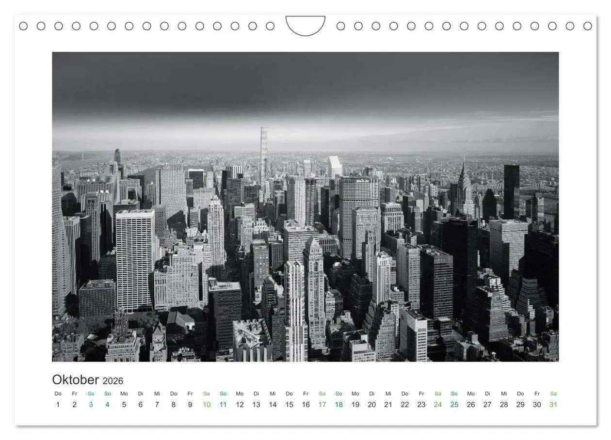 Bild: 9783457861745 | New York in schwarz weiss (Wandkalender 2026 DIN A4 quer), CALVENDO...
