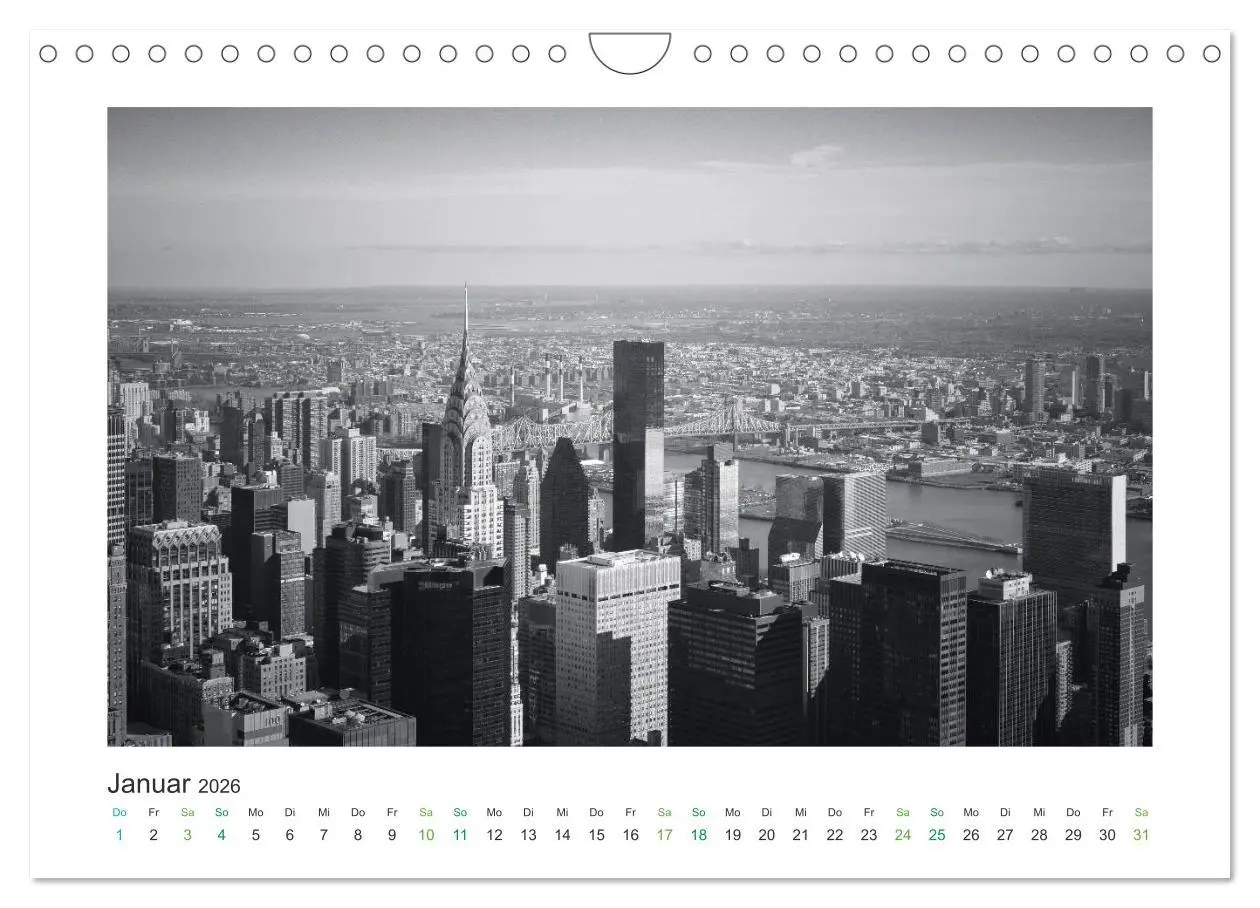 Bild: 9783457861745 | New York in schwarz weiss (Wandkalender 2026 DIN A4 quer), CALVENDO...