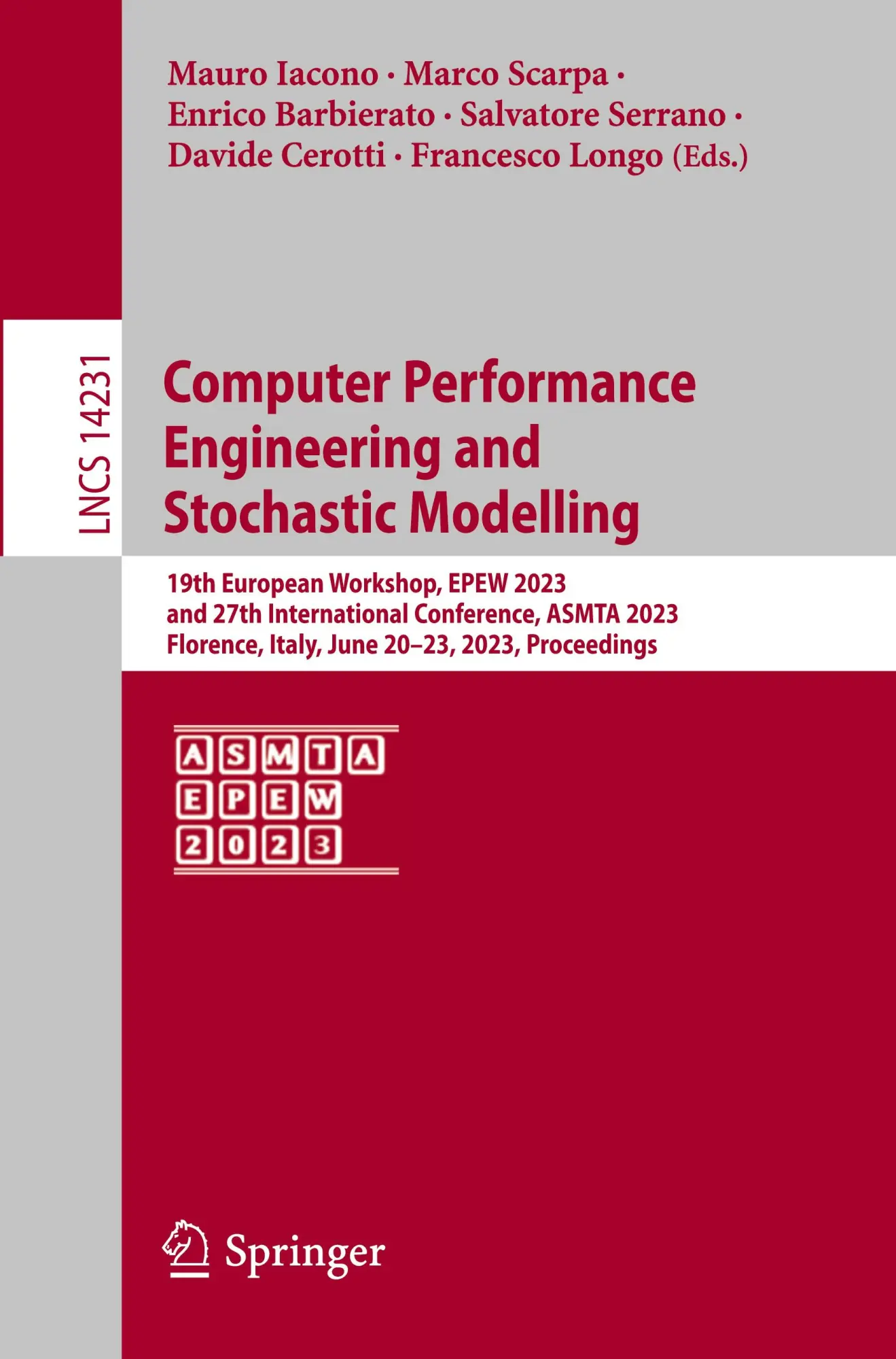 Cover: 9783031431845 | Computer Performance Engineering and Stochastic Modelling | Buch