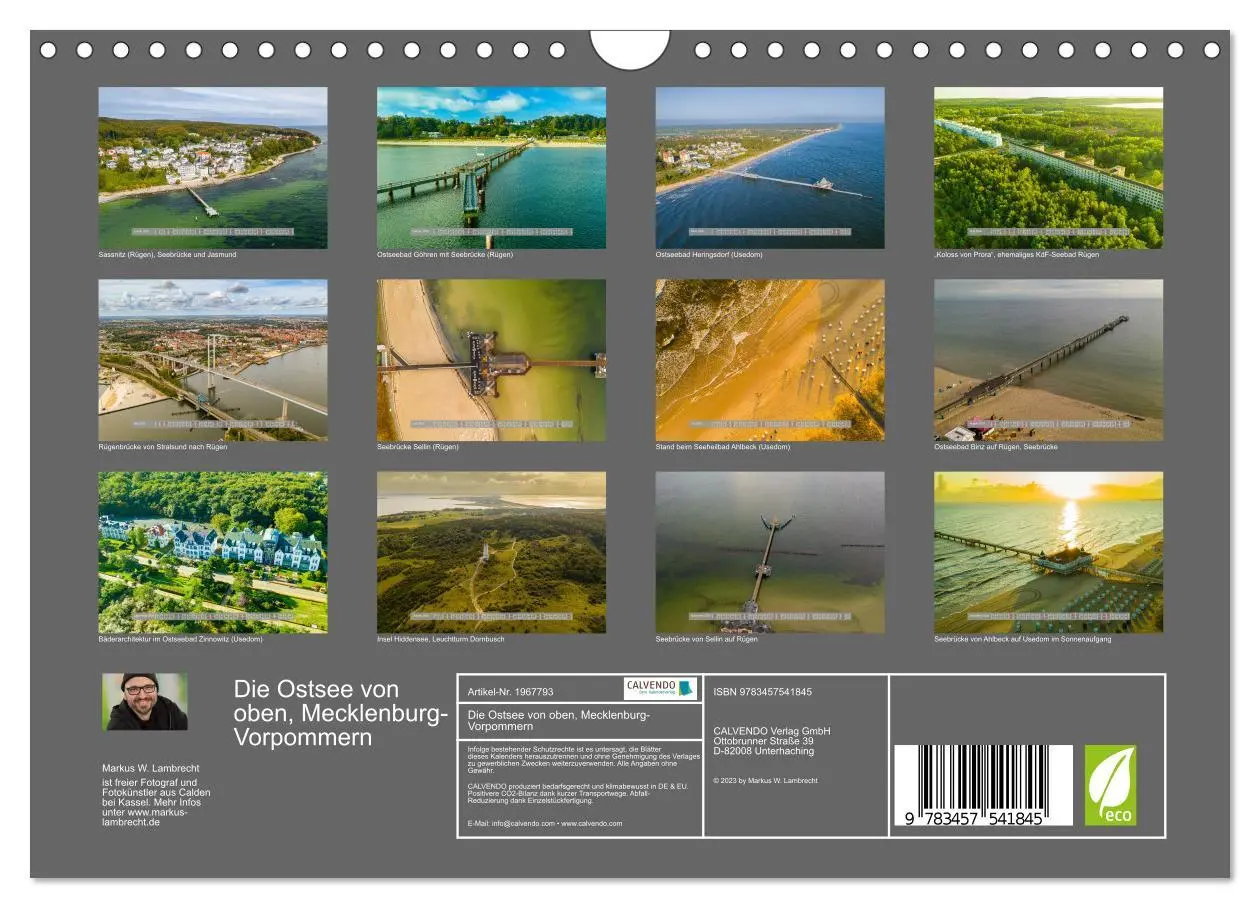Bild: 9783457541845 | Die Ostsee von oben, Mecklenburg-Vorpommern (Wandkalender 2026 DIN...