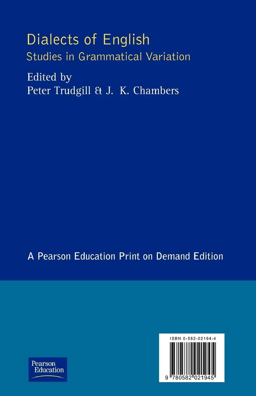 Rückseite: 9780582021945 | Dialects of English | Studies in Grammatical Variation | Taschenbuch