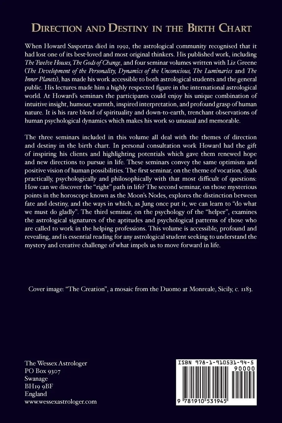 Rückseite: 9781910531945 | Direction and Destiny in the Birth Chart | Howard Sasportas | Buch