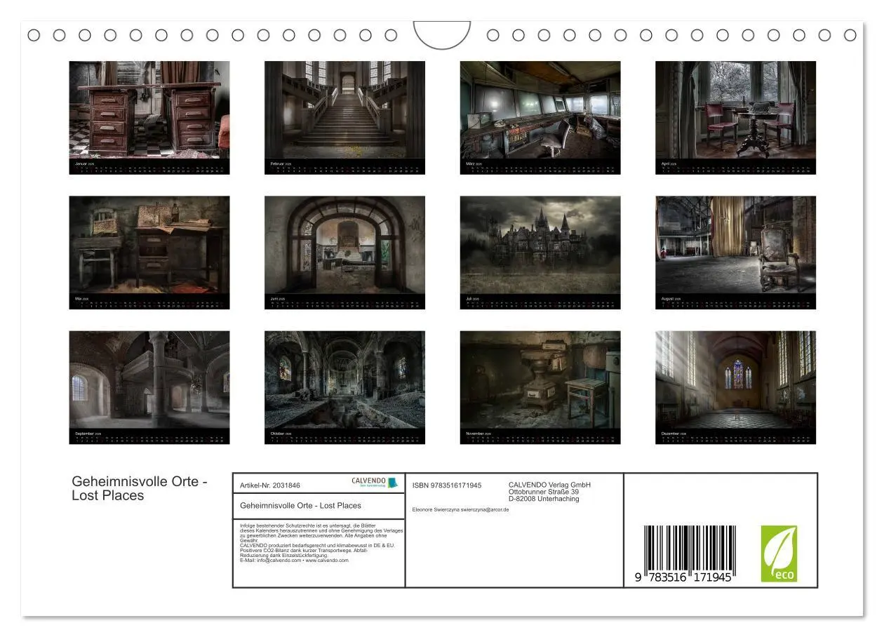 Bild: 9783516171945 | Geheimnisvolle Orte - Lost Places (Wandkalender 2026 DIN A4 quer),...