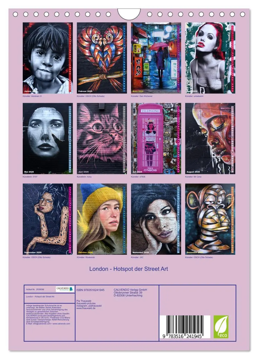 Bild: 9783516241945 | London - Hotspot der Street Art (Wandkalender 2026 DIN A4 hoch),...